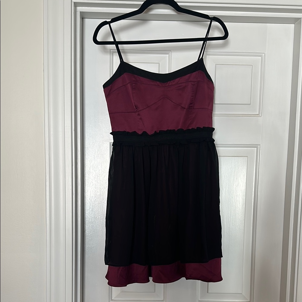 BCBGeneration Burgundy and Black Mini Dress
